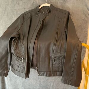 Anna brown expresso, Lambskin leather. Genuine Jacket